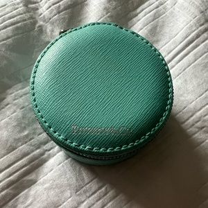 Tiffany & Co. Travel Round Jewellery/Jewelry holder made with Leather